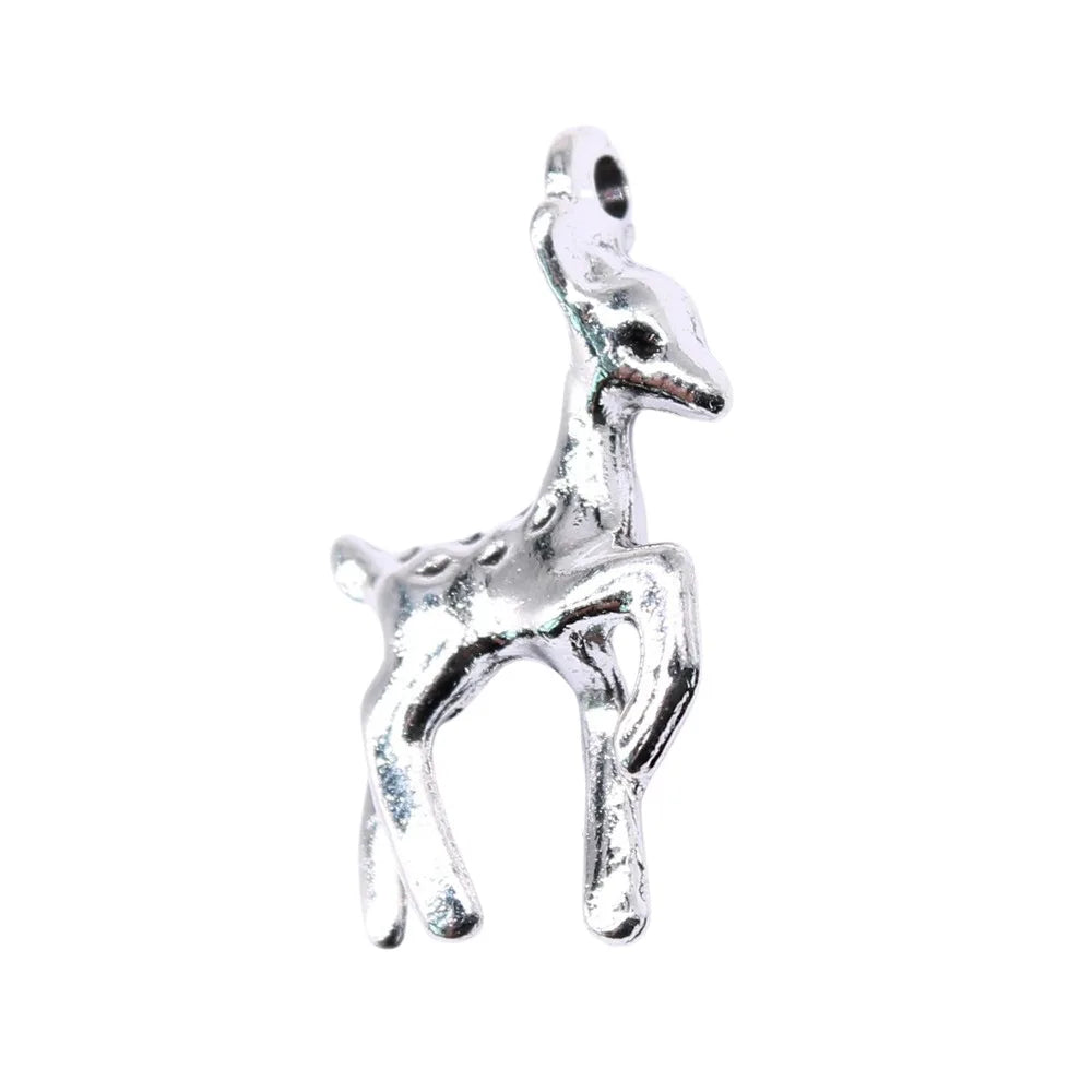 22x12mm 1.6g Antique Silver Zinc Alloy Deer Charm Pendant for DIY Necklace Bracelet Jewelry Making