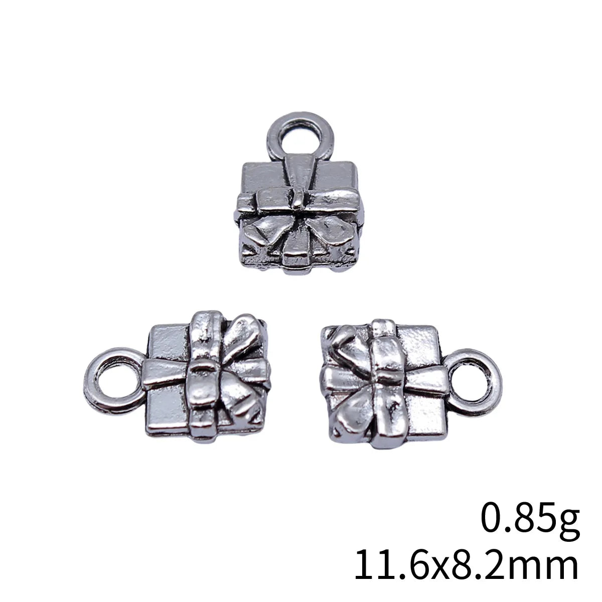 11.6x8.2mm 0.85g Antique Silver Zinc Alloy Gift Charm Pendant for DIY Bracelet Necklace Jewelry Making
