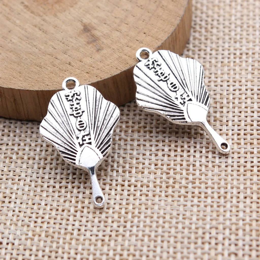 31x18mm 2.4g Multicolor Zinc Alloy Buddhist Palm Fan Double Sided Charm Pendant for DIY Necklace Bracelet