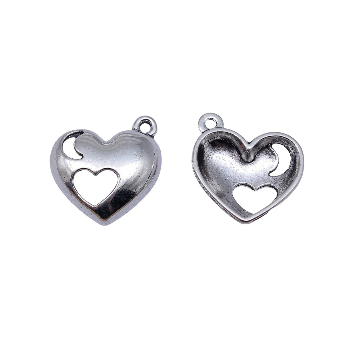 20x19mm 1.9g Antique Silver Zinc Alloy Moon Heart Charm Pendant for DIY Bracelet Necklace Jewelry