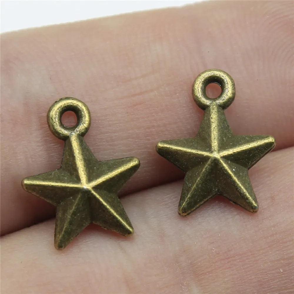 14x11mm 1g Multicolor Zinc Alloy Star Charm Pendant for DIY Necklace Bracelet Jewelry Making