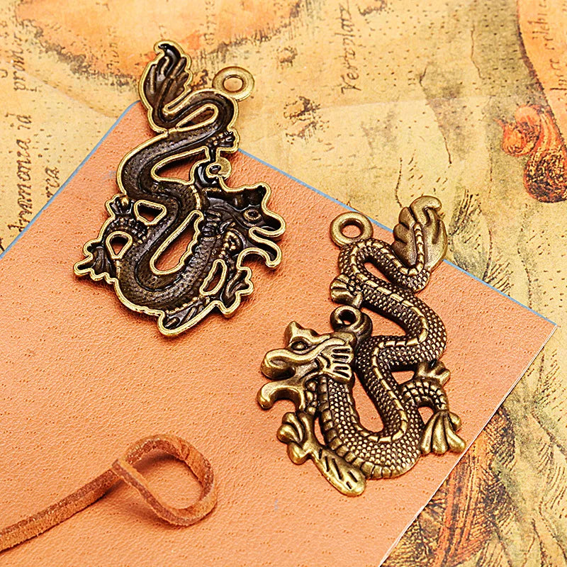 54x30MM Antique Silver Zinc Alloy Dragon Charm Pendant for DIY Necklace Bracelet Jewelry Making