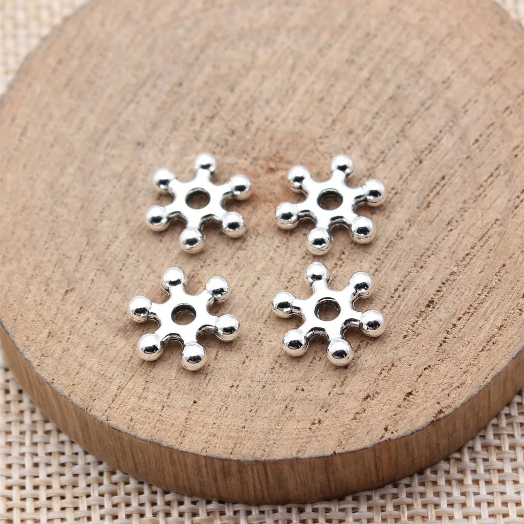 11x11mm 0.72g Antique Silver Zinc Alloy Round Spacer Beads for DIY Necklace Bracelet Jewelry Making