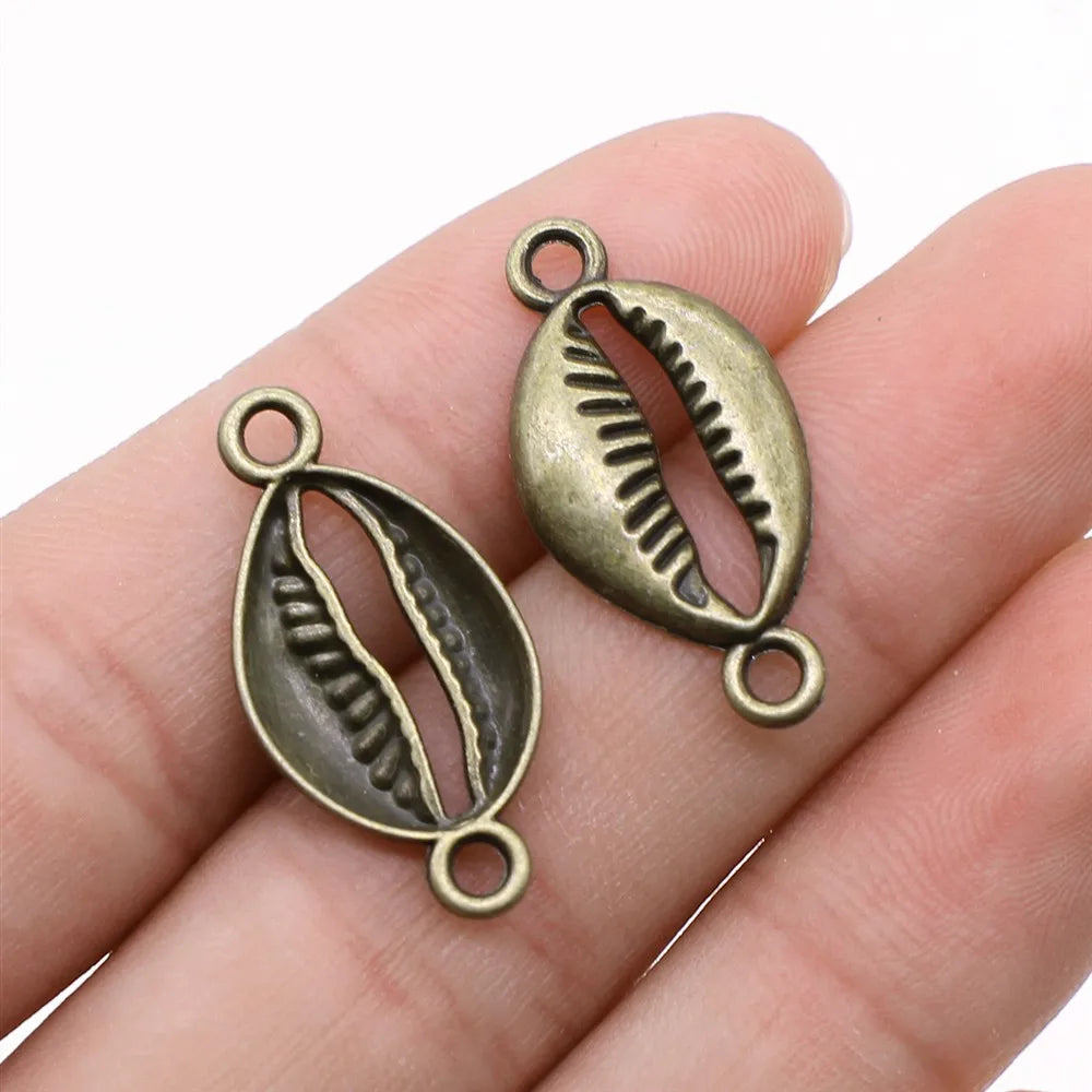 28x14mm 1.3g Multicolor Zinc Alloy Shell Connector Charm for DIY Bracelet Necklace Making