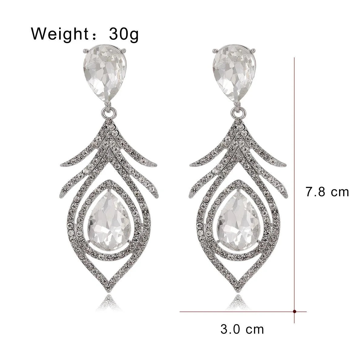 Luxury Green Teardrop Crystal Rhinestone Chandelier Earrings, Gold Tone Elegant Drop Jewelry For Wedding Party