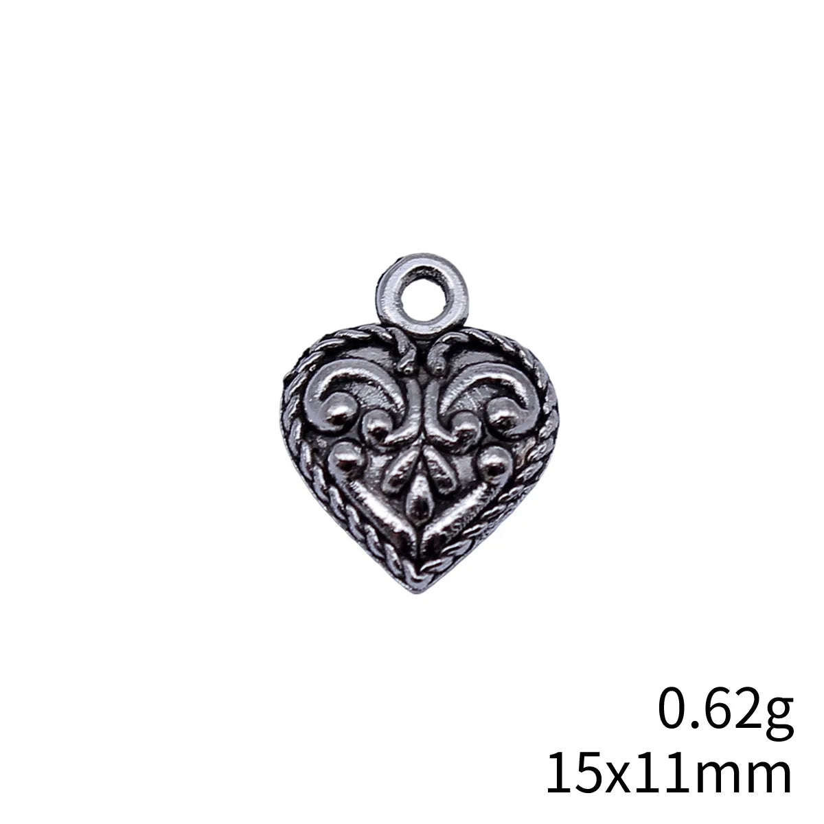 15x11mm 0.62g Multicolor Zinc Alloy Heart Charm Pendant for DIY Necklace Bracelet Making