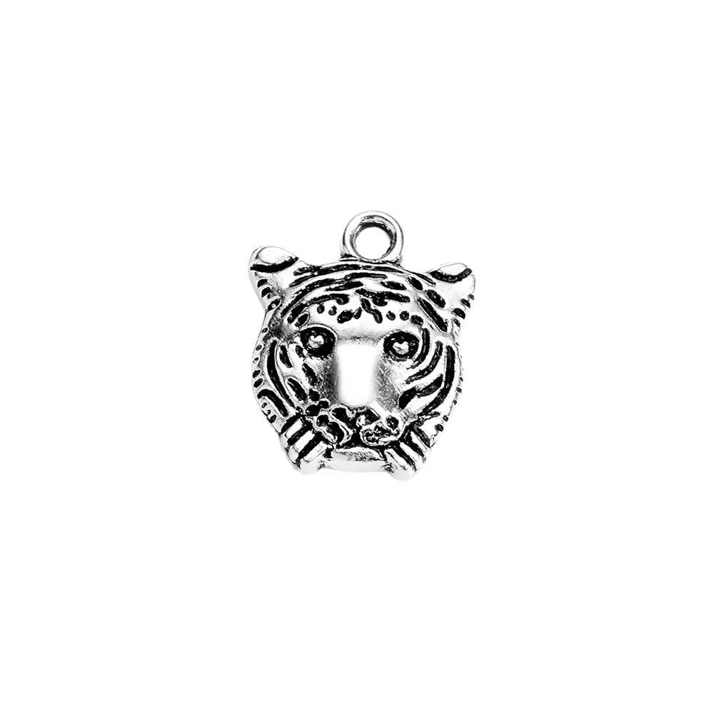 15x12MM Zinc Alloy Tiger Charm Pendant for DIY Necklace Bracelet Jewelry Making