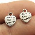 12x10mm 0.8g Zinc Alloy Double Sided Love and Beloved Heart Charm Pendant for DIY Jewelry Making
