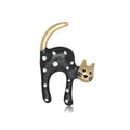 Cute Enamel Spotted Cat Brooch In Alloy, Korean Style Animal Lapel Pin For Women Suit Accessory Gift