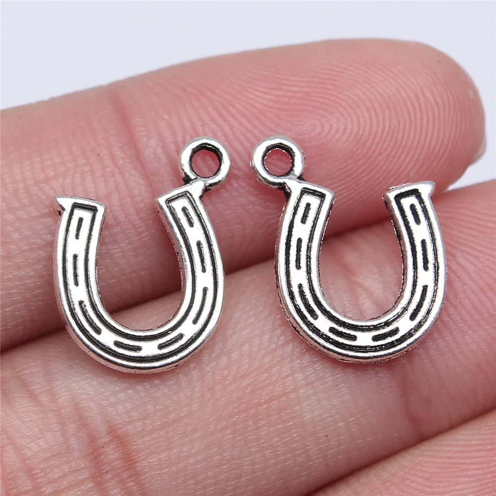 18x12mm 0.8g Multicolor Zinc Alloy Horseshoe Charm Pendant for DIY Necklace Bracelet Jewelry Making