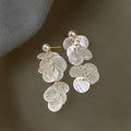 Copper Shell Pearl Tassel Drop Earrings For Women Summer Vacation Fresh Sweet Style