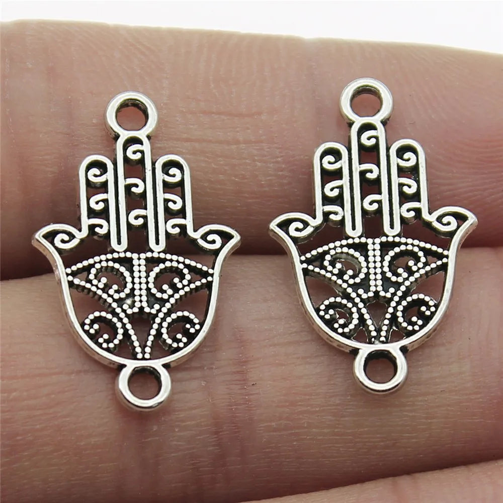15x24mm 1.1g Multicolor zinc alloy Hand connector charm for DIY bracelet necklace jewelry making