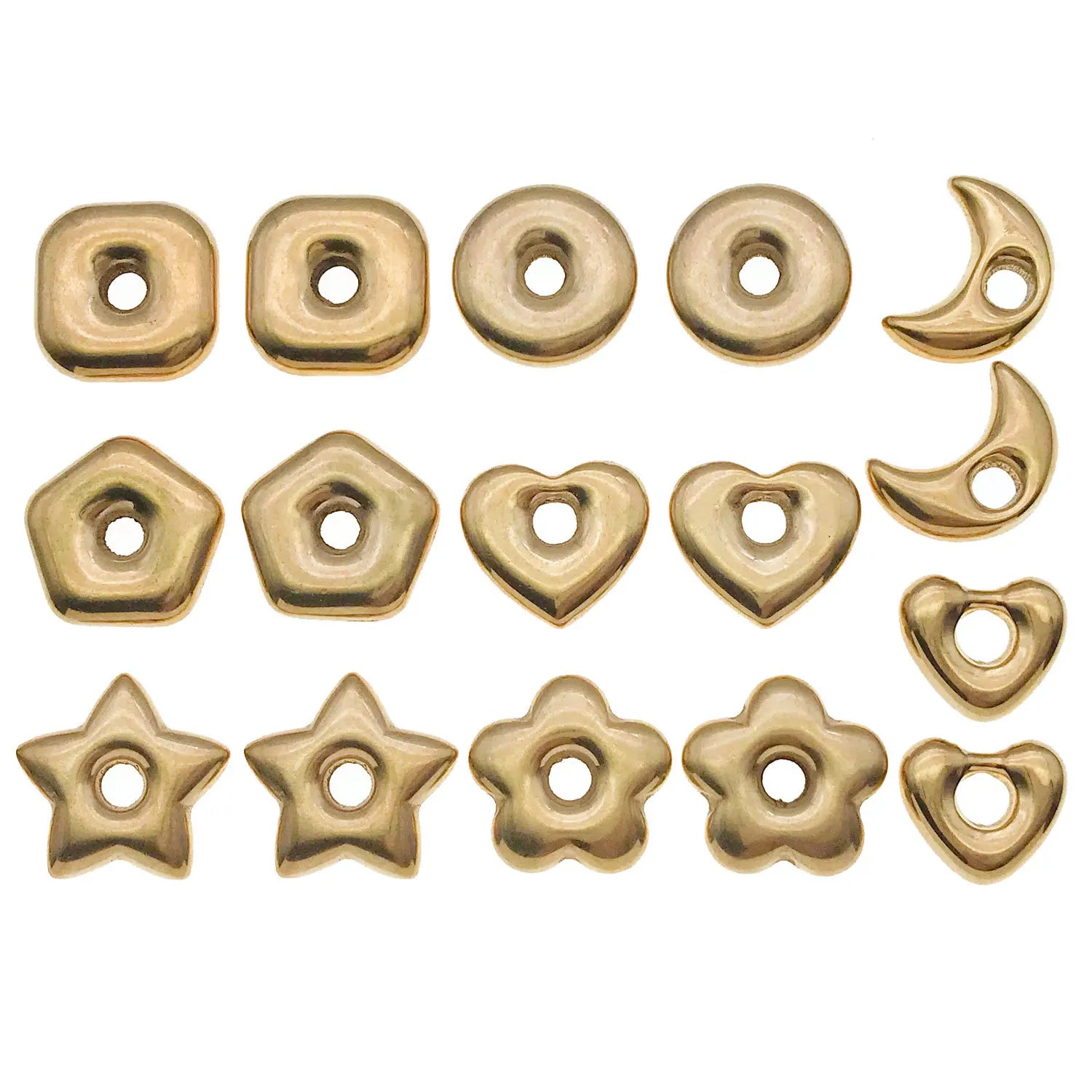 Stainless Steel Five Point Star Heart Moon Flower Spacer Beads for DIY Bracelet