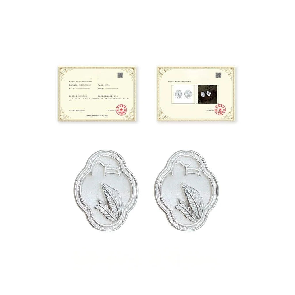 New Chinese Style Shell Leaf Geometric Window Lattice Drop Earrings With Silver Plated Pins