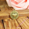 18MM Zinc Alloy Sun Heart Charm Pendant for DIY Necklace Bracelet Jewelry Making