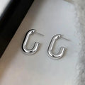 European Style Minimalist Smooth U-Shaped Geometric Eco Copper Stud Earrings For Women