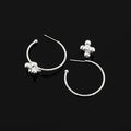 Elegant Silver Alloy Flower Ball Hoop Stud & Clip On No Piercing Spiral Disc Fashion Earrings