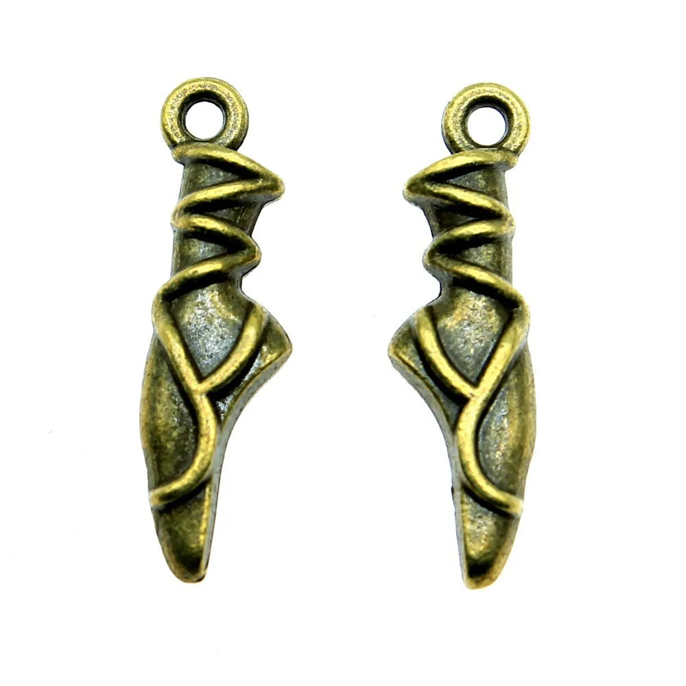 23x6x4mm 1.4g Multicolor Zinc Alloy Ballet Charm Pendant for DIY Dance Theme Jewelry Making