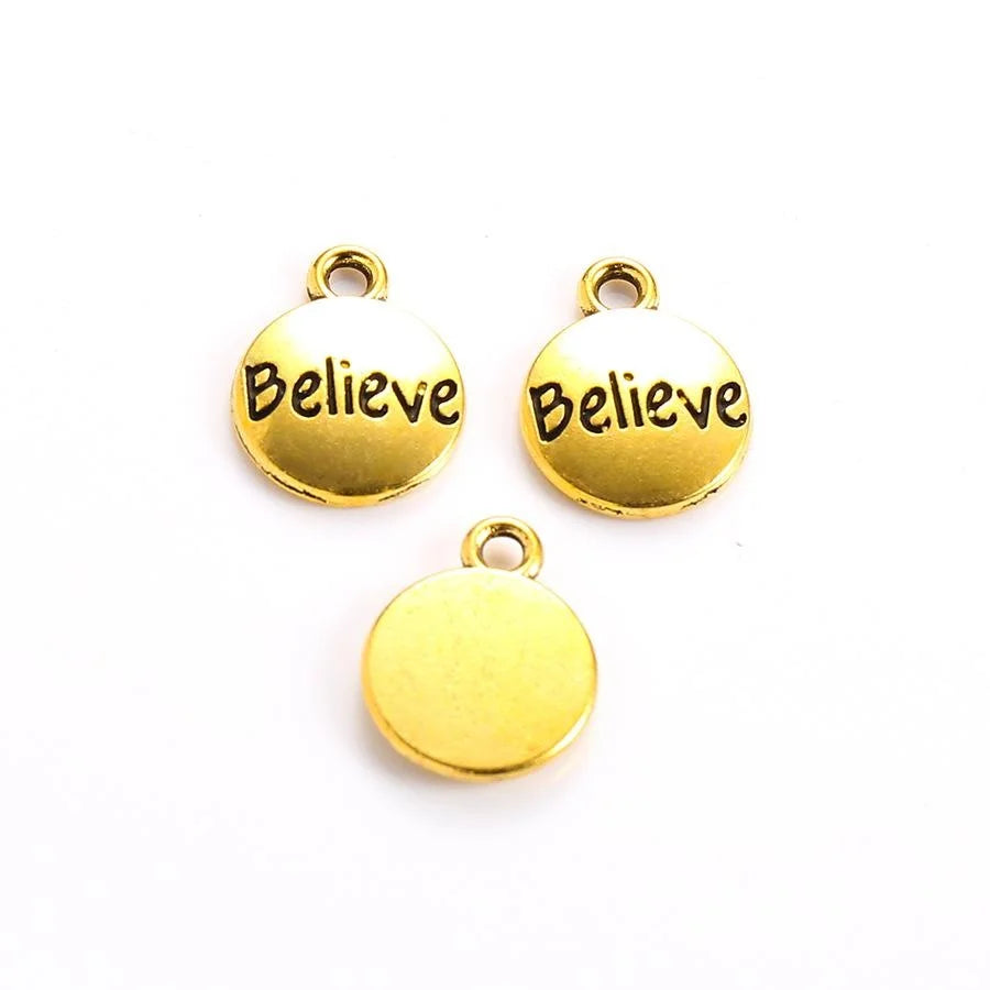 11MM Zinc Alloy Letter Charm Pendant for DIY Necklace Bracelet Jewelry Making