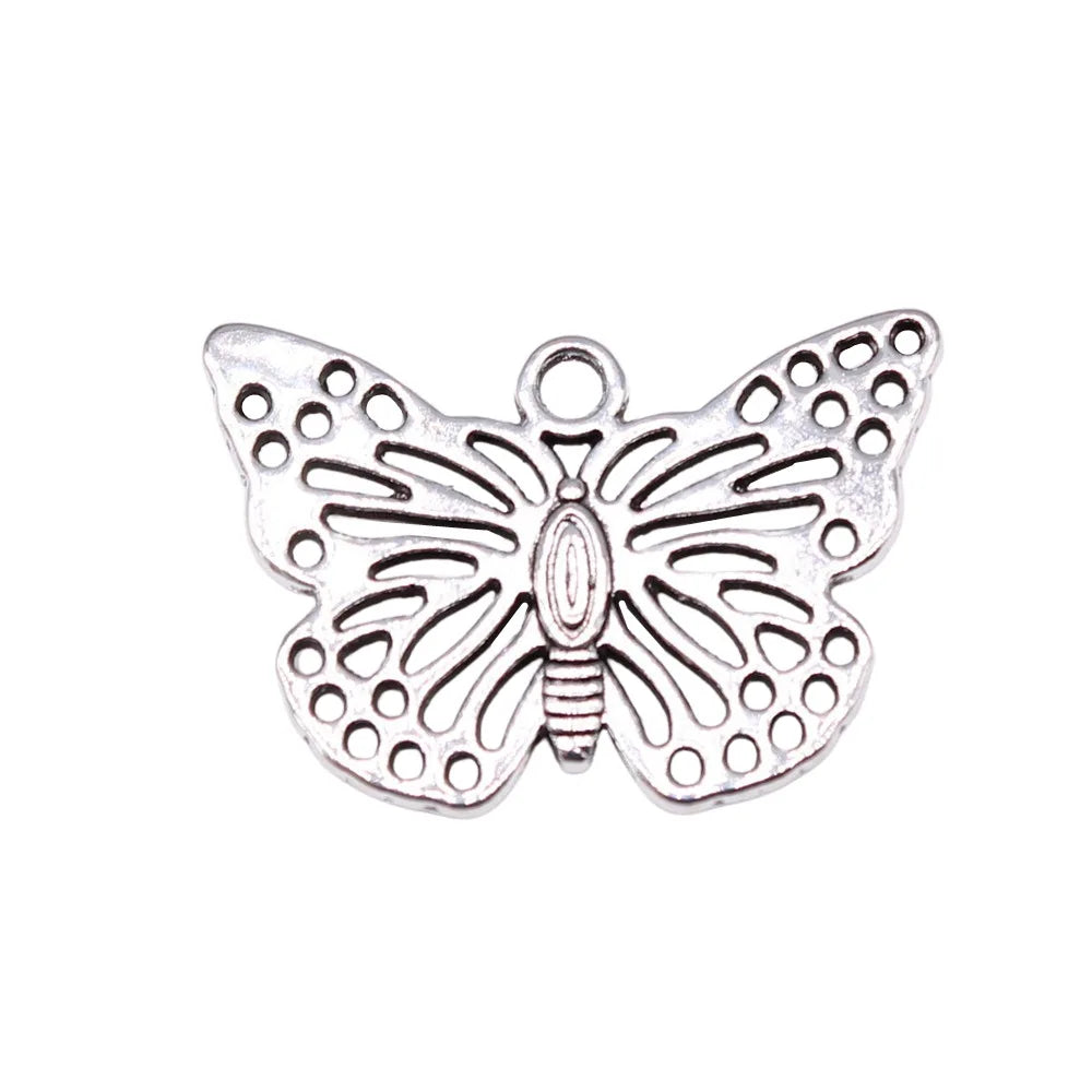 29x20mm 2.97g Multicolor Zinc Alloy Butterfly Charm Pendant for DIY Necklace Bracelet Jewelry Making