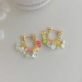 Forest Style Handmade Irregular Geometric Glass Crystal Stud Earrings With Silver-Plated Pins