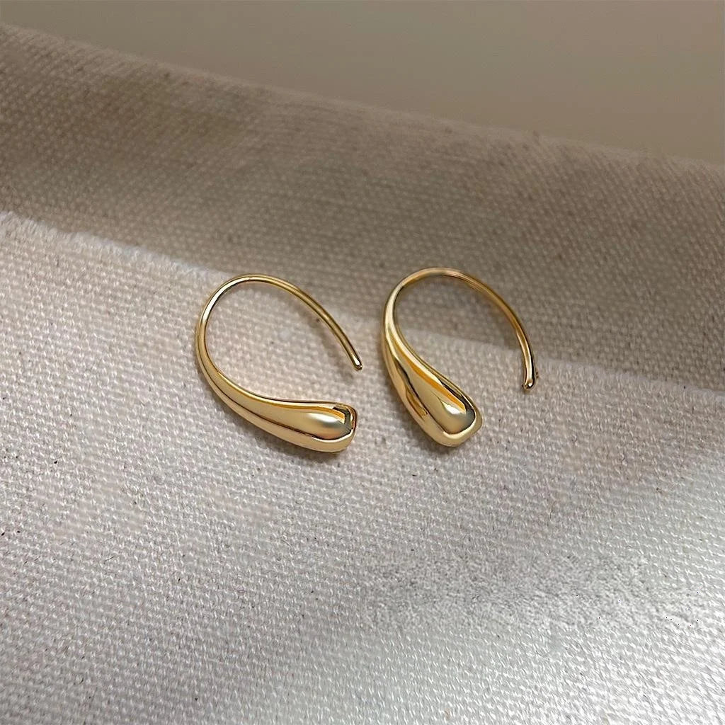 Minimalist 14K Gold Plated Copper Teardrop Drop Earrings For Women Daily Commuter Jewelry