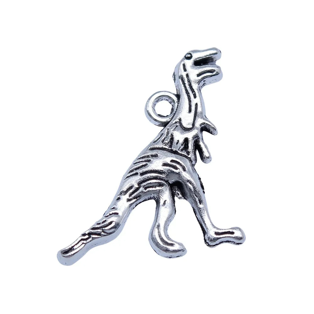19x22mm 1.3g Antique Silver Zinc Alloy Dinosaur Charm Pendant for DIY Necklace Bracelet Jewelry Making