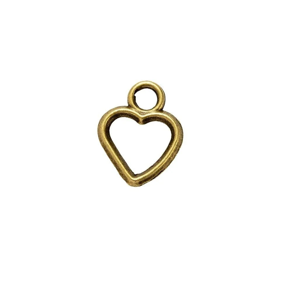 14x11MM Zinc Alloy Heart Hollow Charm Pendant for DIY Necklace Bracelet Jewelry Making