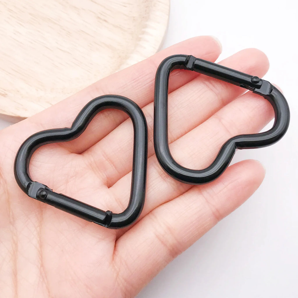 Enamel Zinc Alloy Heart Spring Clasps