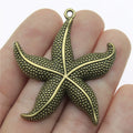 50x43mm 9.5g Multicolor Zinc Alloy Large Starfish Charm Pendant for Ocean Theme Jewelry Making