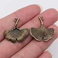 24x23mm 2.7g Multicolor Zinc Alloy Ginkgo Leaf Charm Pendant for DIY Necklace Bracelet Making
