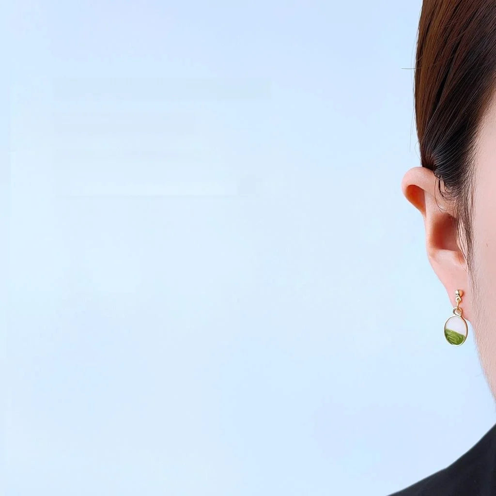14K Gold Plated Alloy Gradient Enamel Water Drop Stud Earrings For Women