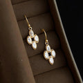 Light Luxury Micro Pave Zircon Copper Geometric Diamond Hollow Drop Earrings