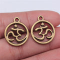 21x17mm 1.9g Multicolor Zinc Alloy OM Charm Pendant for DIY Yoga Meditation Jewelry Making