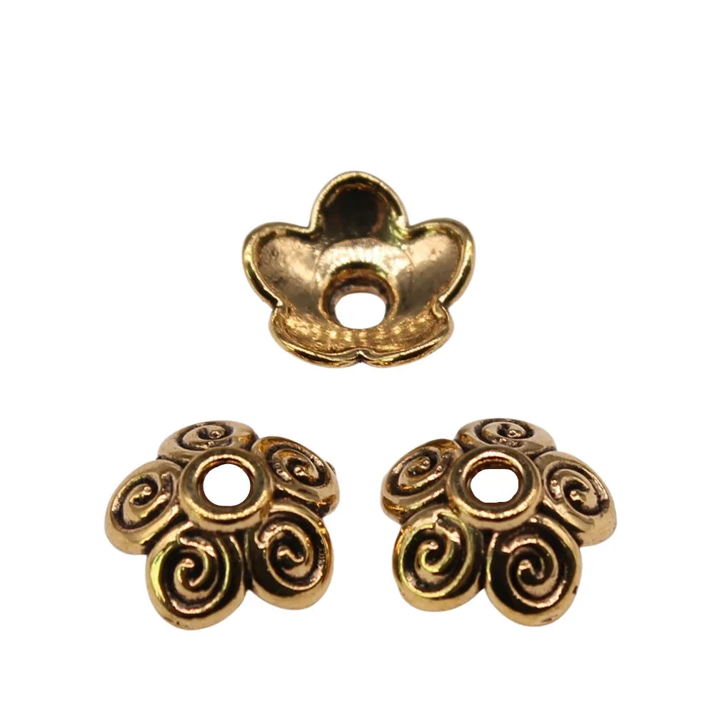 10x4mm 0.5g Multicolor Zinc Alloy Flower Bead Caps Jewelry Findings for DIY Beaded Jewelry Making