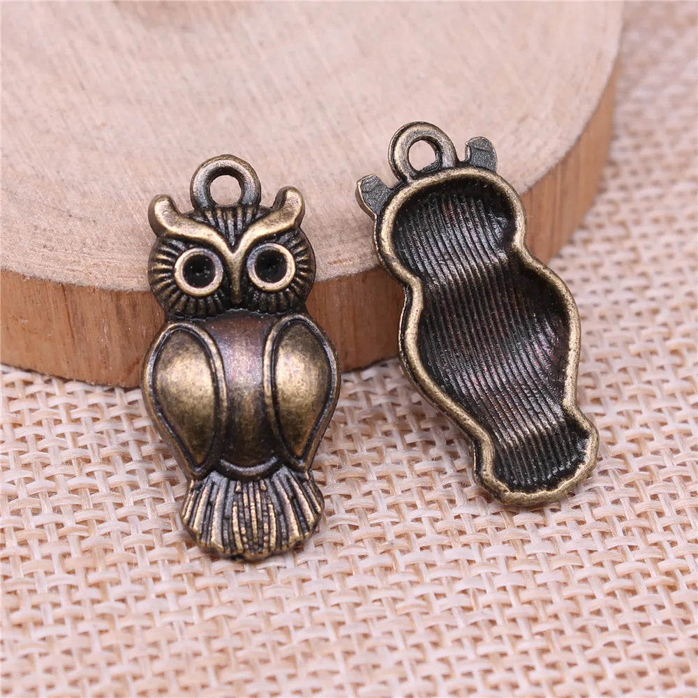 26x13mm 2g Multicolor Zinc Alloy Owl Cat Charm Pendant for DIY Necklace Bracelet Jewelry Making