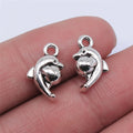 15x8mm 1.2g Antique Silver Zinc Alloy Dolphin Charm Pendant for DIY Bracelet Necklace Making