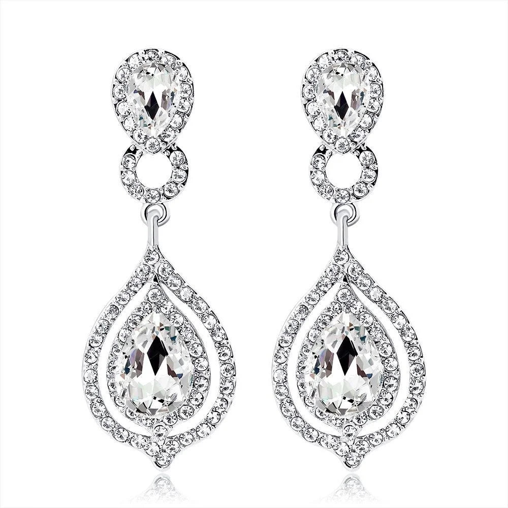 Luxury Teardrop Rhinestone Alloy Brooch With Sparkling Crystal Bridal Lapel Pin Corsage Suit Accessory Gift