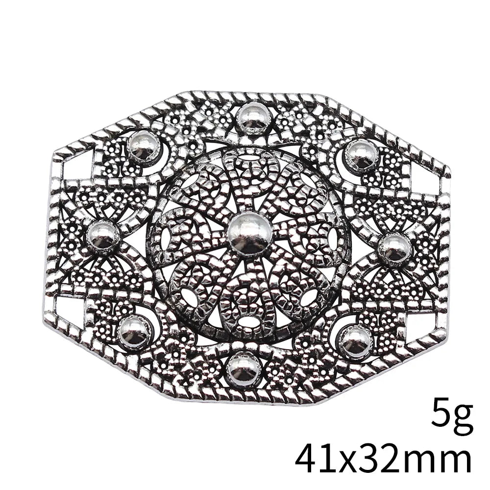 41x32mm 5g Antique Silver Zinc Alloy Four Hole Body Chain Connector Charm for Body Waist Chain