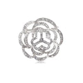 Elegant Rhinestone Alloy Women's Federation Emblem Flower Brooch Lapel Pin Corsage Suit Accessory Gift
