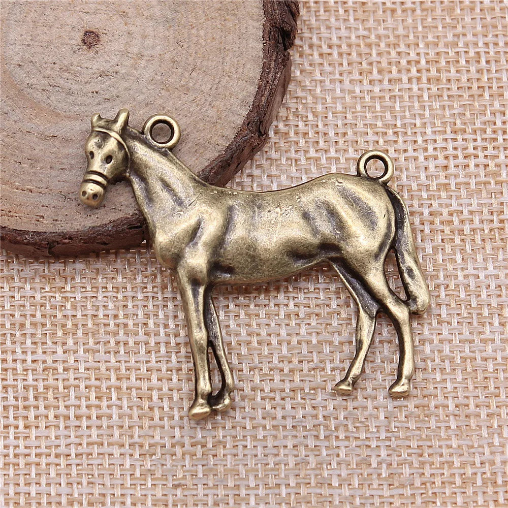 41x41mm 6.4g Multicolor Zinc Alloy Horse Charm Pendant for DIY Necklace Bracelet Jewelry Making