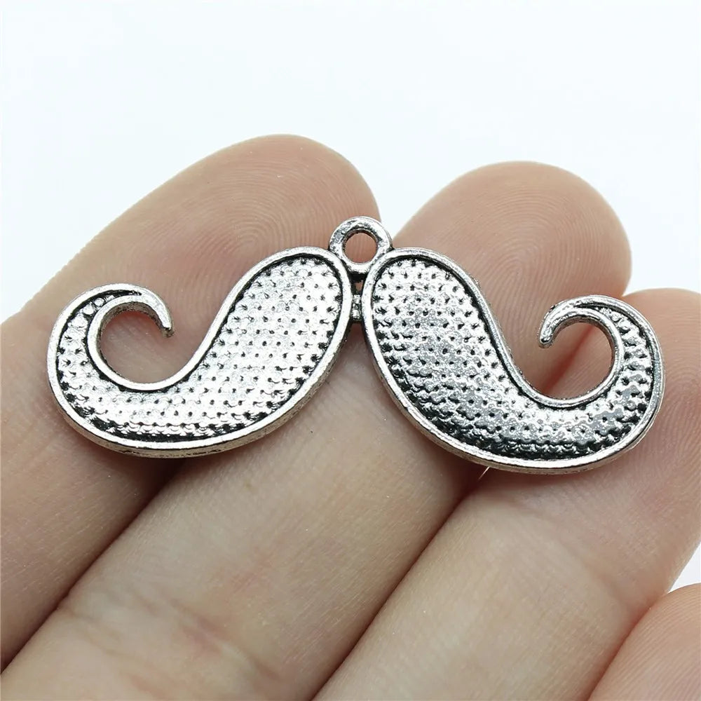 44x18mm 2.3g Multicolor Zinc Alloy Handlebar Mustache Charm Pendant for DIY Keychain Jewelry Making