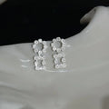 Light Luxury Geometric Rhinestone Eco-Friendly Copper Drop Earrings For Women