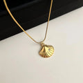 18K Gold Plated 304 Stainless Steel Shell Conch Pearl Beach Vacation Necklace For Women