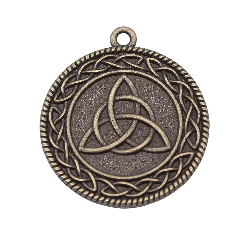 28x32mm 5g Multicolor Zinc Alloy Double Sided Celtic Knot Round Charm Pendant for DIY Jewelry Making
