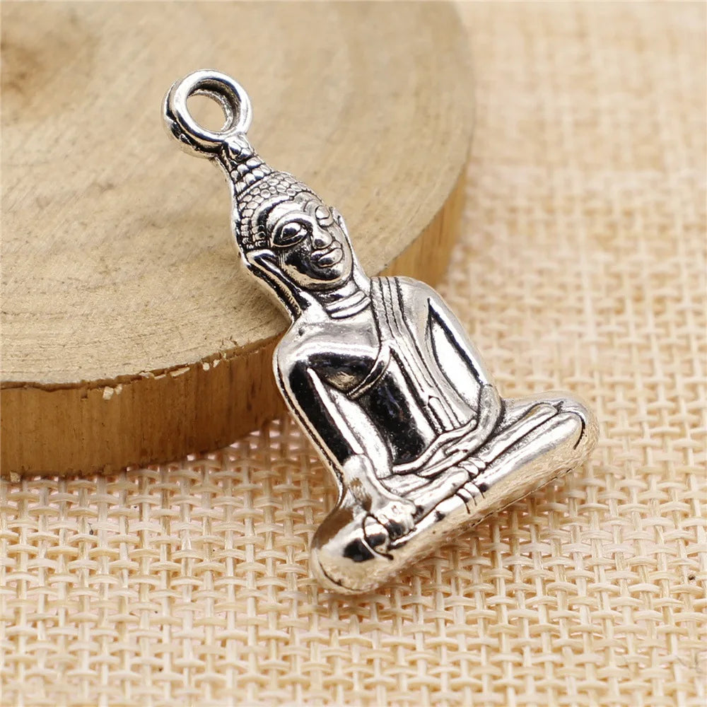 35x23mm 10.8g Multicolor Zinc Alloy Buddha Statue Charm Pendant for DIY Necklace Bracelet Making