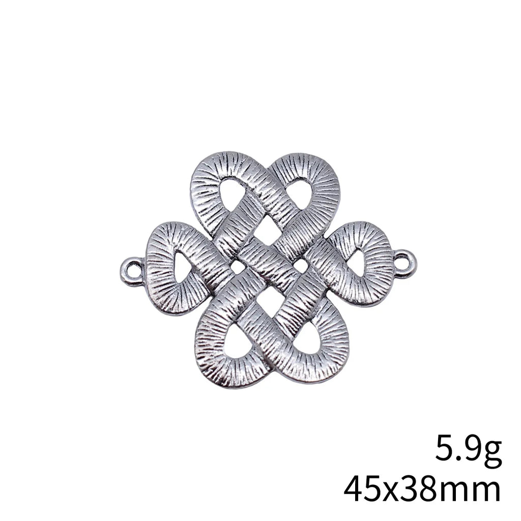45x38mm 5.9g Multicolor Zinc Alloy Chinese Knot Connector Charm for DIY Necklace Bracelet Making