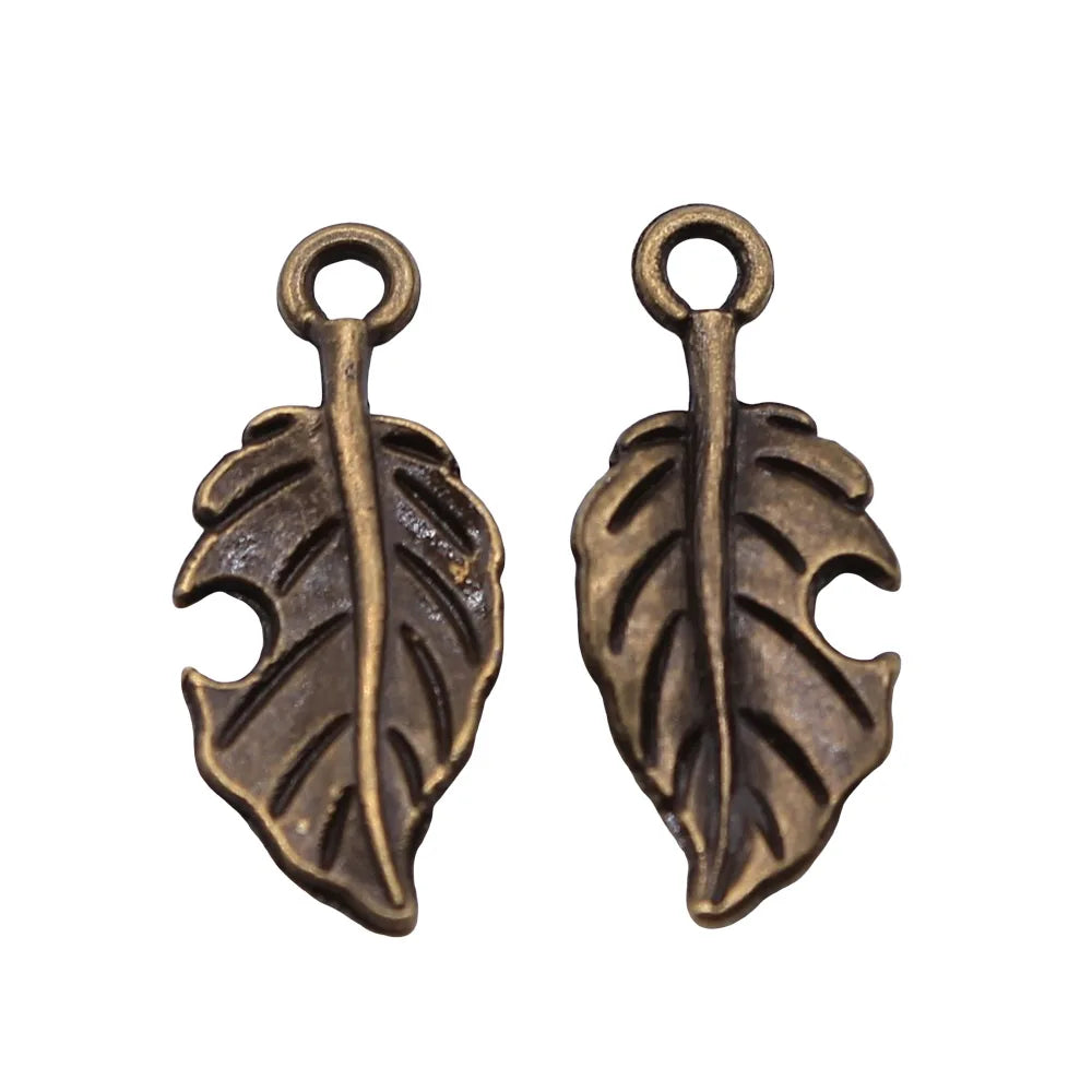 22x10mm 0.7g Multicolor Zinc Alloy Leaf Charm Pendant for DIY Necklace Bracelet Jewelry Making