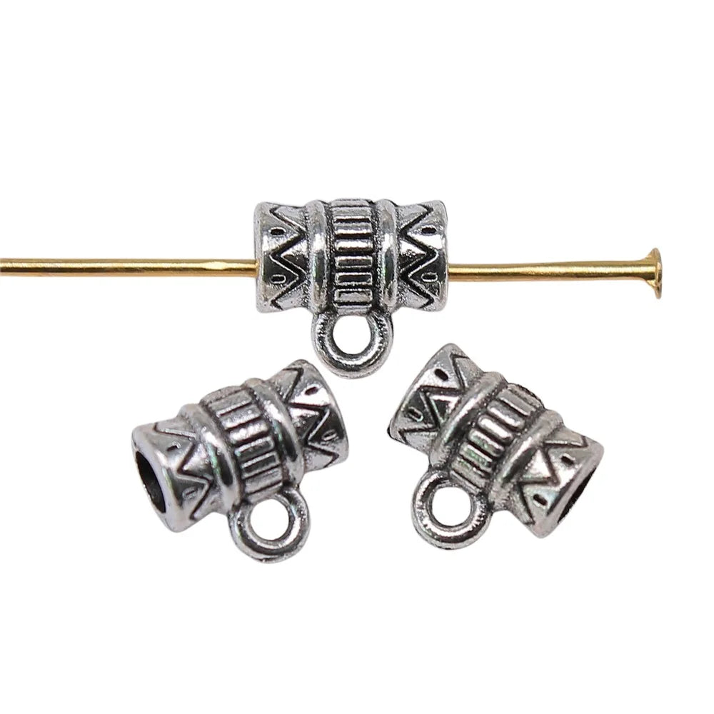 8x8mm 0.6g Antique Silver Zinc Alloy Pendant Bails Connector Charms for DIY Necklace Bracelet Making