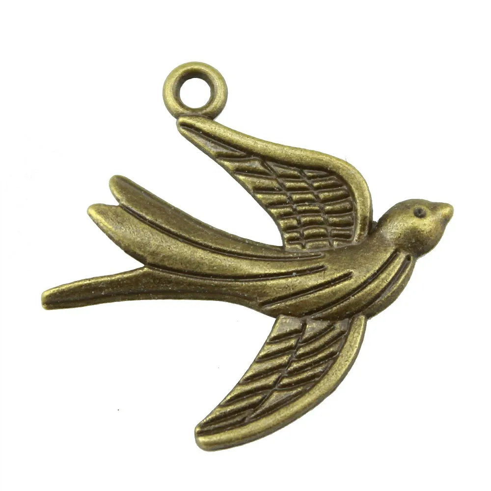 29x28mm 1.7g Multicolor Zinc Alloy Bird Charm Pendant for DIY Necklace Bracelet Jewelry Making
